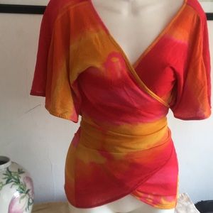 Tied Dyed Wrap Top Size Small